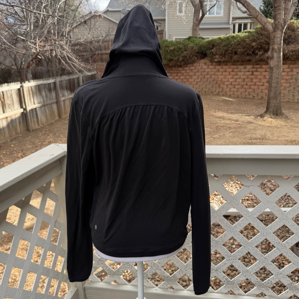 Lululemon Ready to Rulu Hoodie Black Wrap Tie Front Women SZ 2 Read Lightweight - Picture 5 of 12